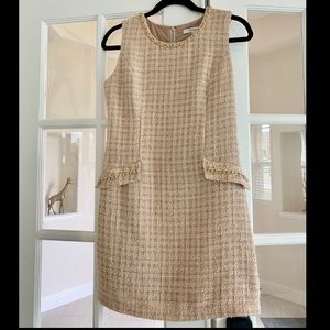 Forever 21 tweed sheath dress with gold chain